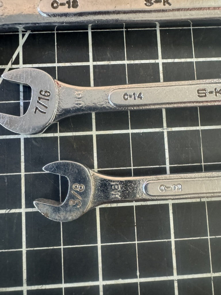 S-K Tools USA Combination Wrench Lot of 6 – Models C-30, C-24, C-20, C-18, etc