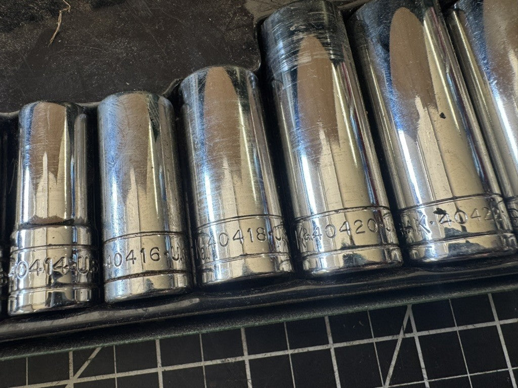 SK Tools USA Chrome 18pc 3/8” Drive Socket Set – Deep, Mid – Original Case