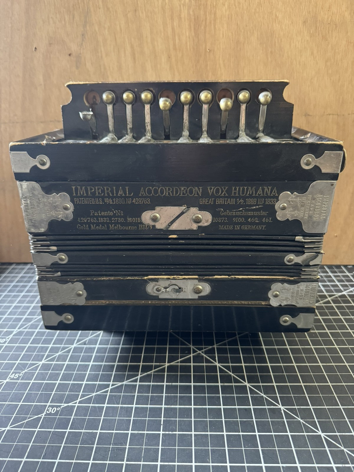 Antique Imperial Accordion – Vox Humana – Pat. 1890 – Germany