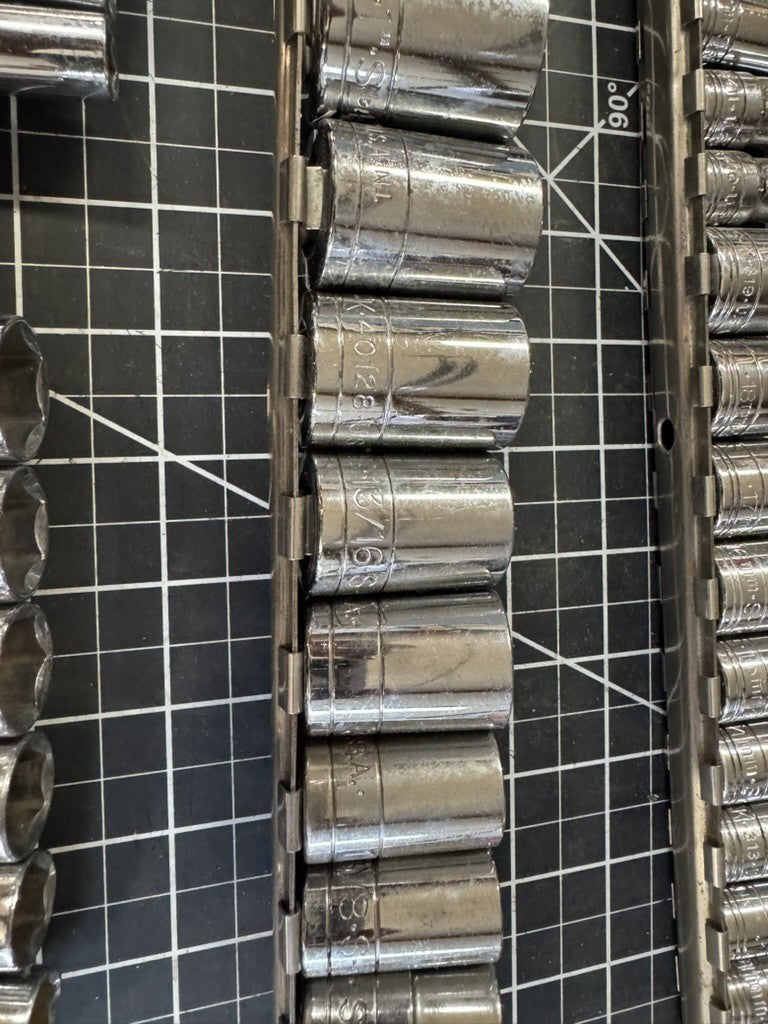 S-K Tools USA 65pc Socket Lot w/ 1/2” Drive 16” Flex Head Breaker Bar