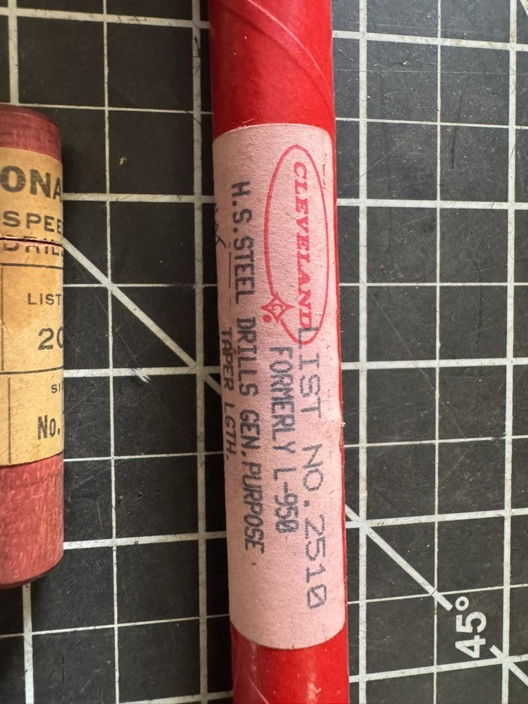 Lot of 2 Vintage Drill Cases – Cleveland No. 2510 (3/8”) & National No. 208