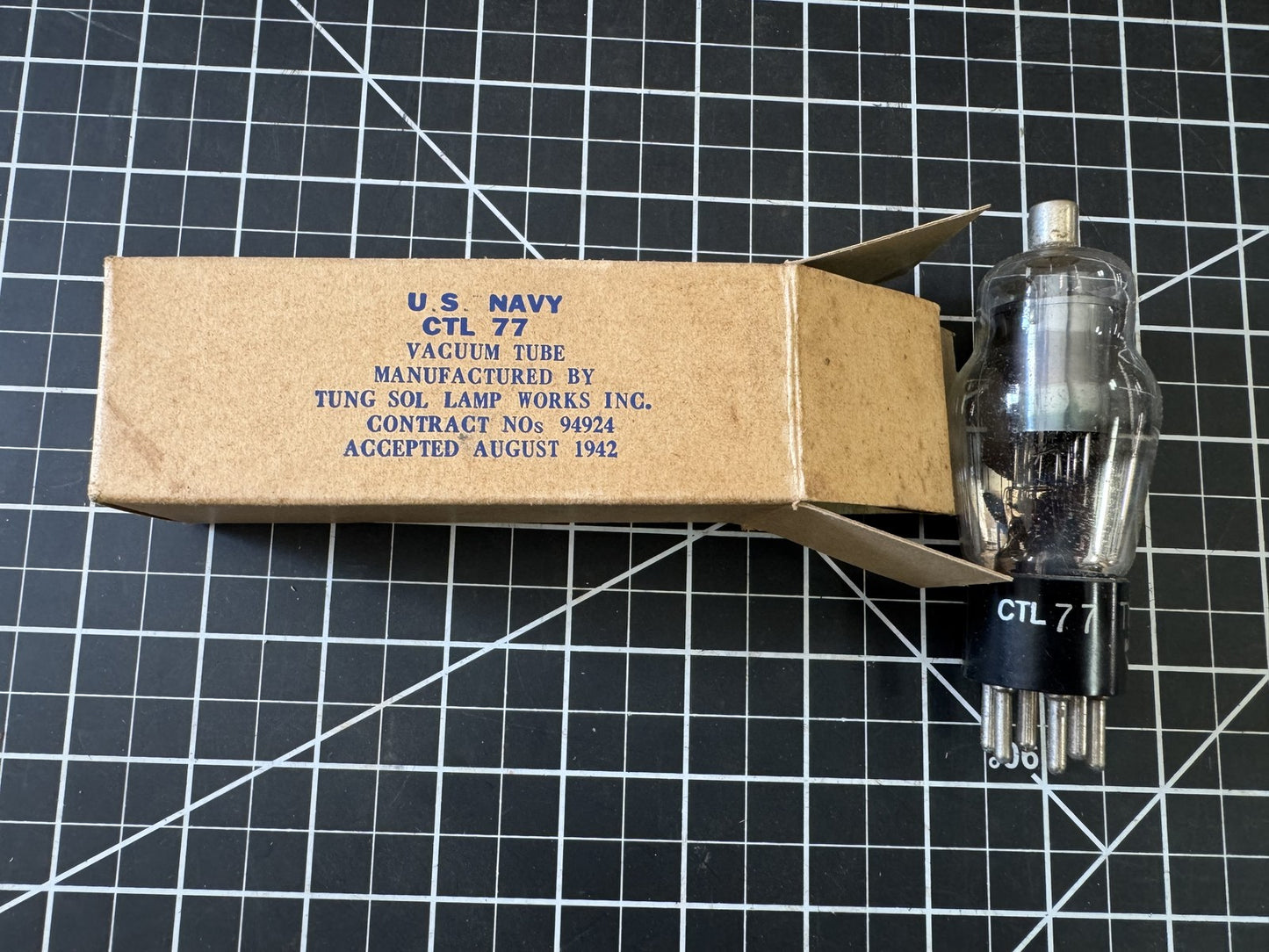 NOS Tung-Sol CTL-77 Vacuum Tube – US Navy Issue – Vintage Electron Tube USA