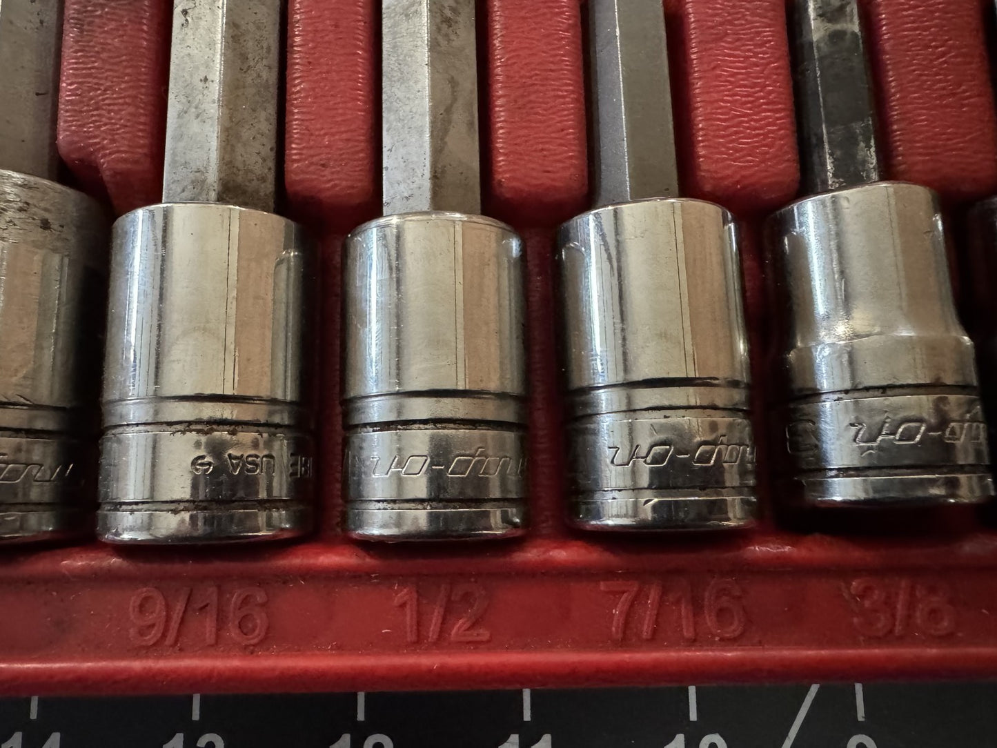 Snap-on 7pc Standard Hex Bit Socket Driver Set SA24E–SA10E USA