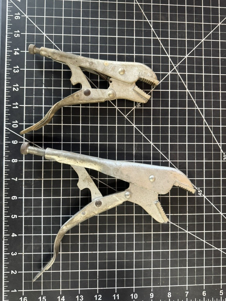 Lot of 2 Vintage Vise Grip Pliers – Husky No. 5472 (9”) & Unmarked (7”)