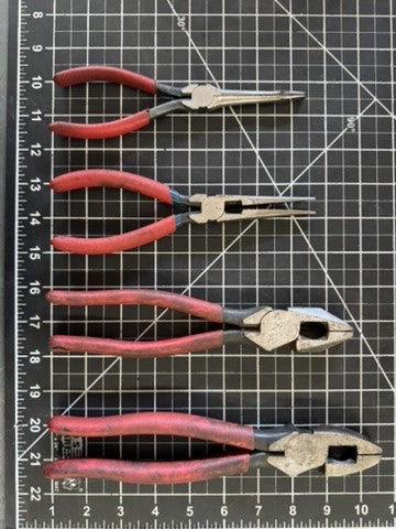 Lot of 4 Vintage Crescent Pliers – Duck Bill, Needle Nose, 2 Lineman Cutters