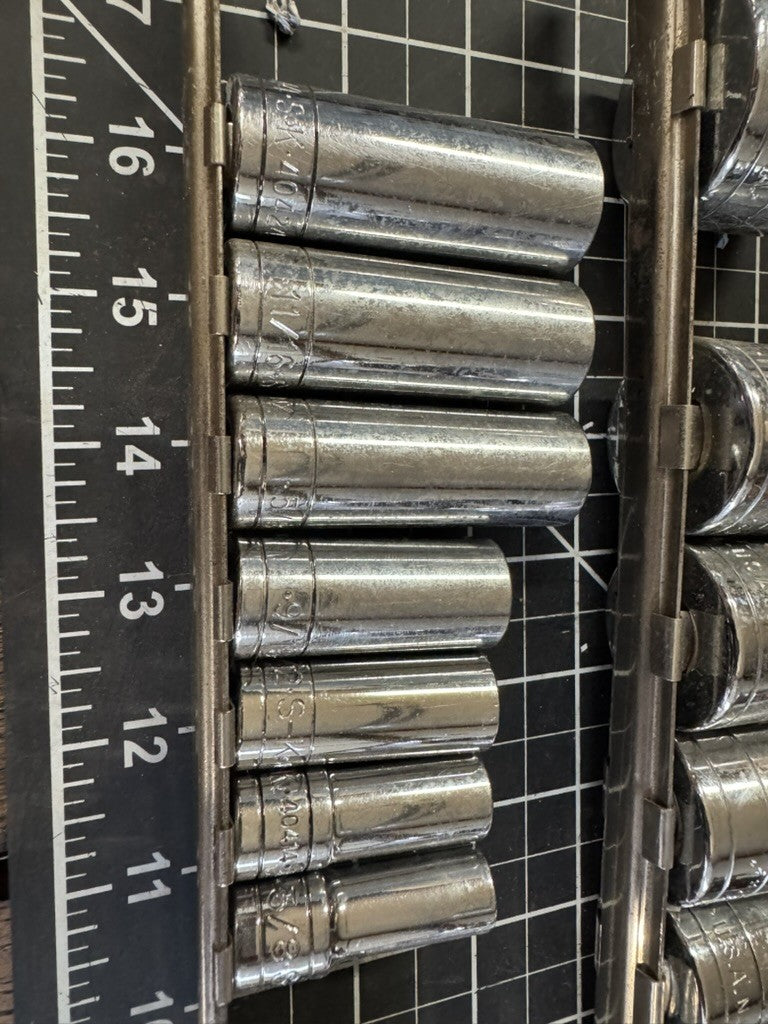 S-K Tools USA 65pc Socket Lot w/ 1/2” Drive 16” Flex Head Breaker Bar