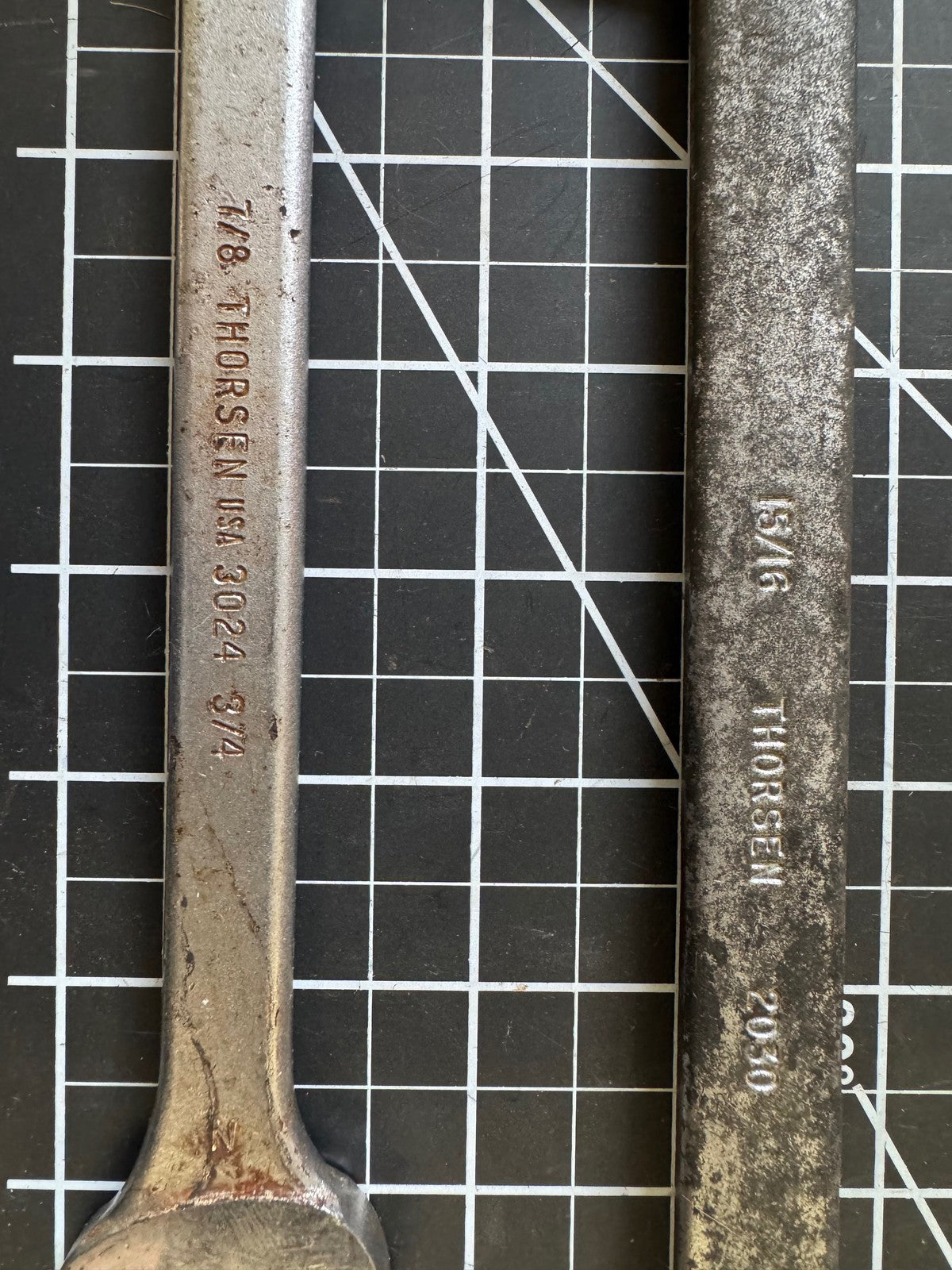 Lot of 2 Vintage Thorsen Wrenches – 3024 Double Open End & 2030 Combo – USA Made