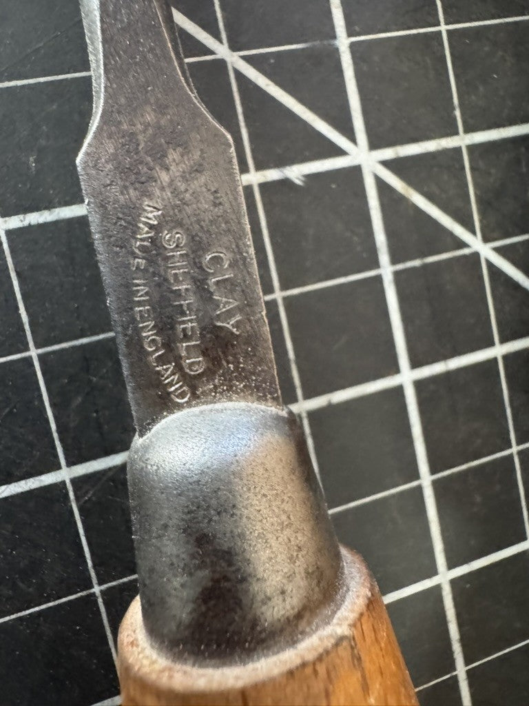 Lot of 3 Vintage “Clay” Sheffield England Woodworking Chisels – Wood Handles