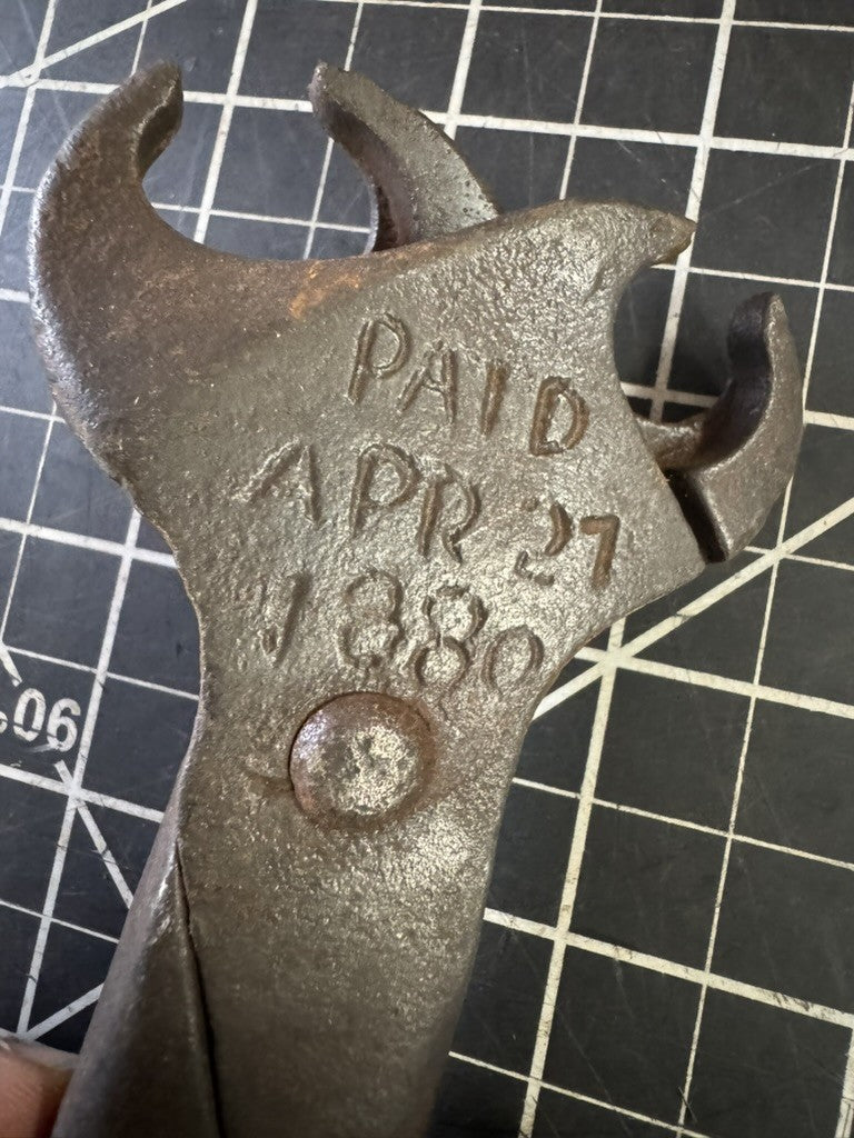 Antique Farm Tool – 7.5” Double Head Hog Nose Pliers – Pat. April 27, 1880