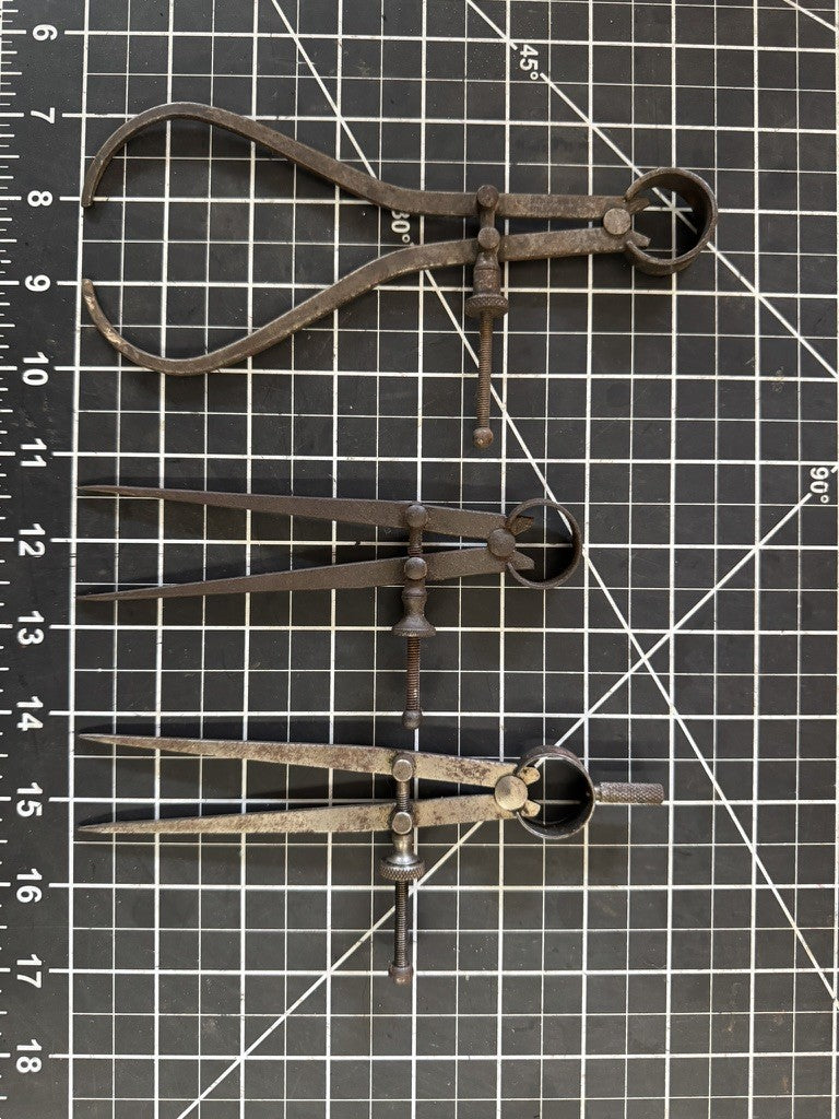 Lot of 3 Vintage Measuring Tools – 2 Union Tool (1 Caliper, 2 Dividers)