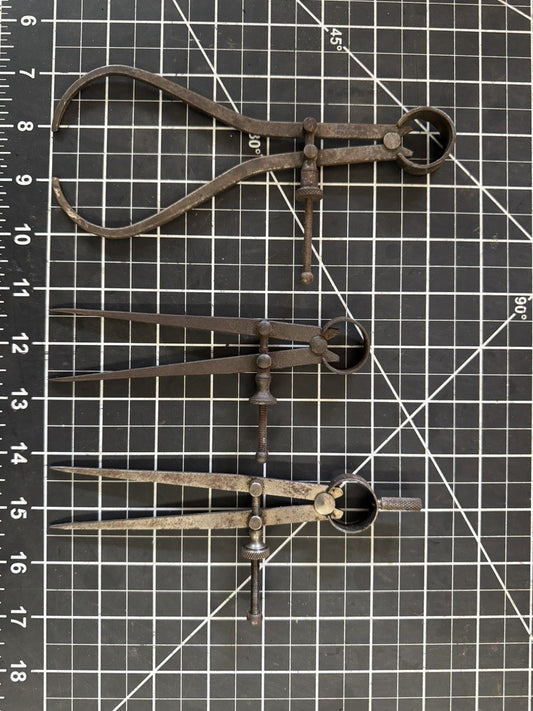 Lot of 3 Vintage Measuring Tools – 2 Union Tool (1 Caliper, 2 Dividers)
