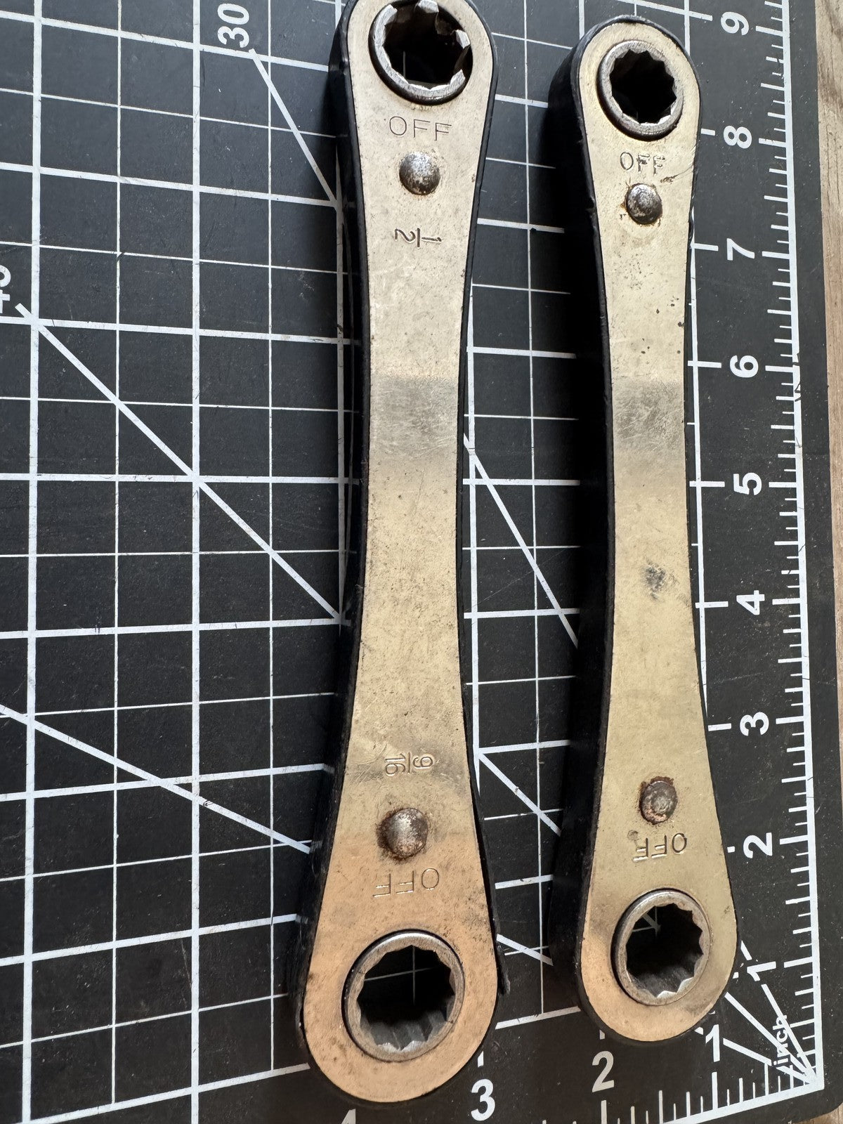 Vintage Craftsman Flat Ratchet Wrench Set – Nos. 43683 & 943683 – 1/2" & 9/16"