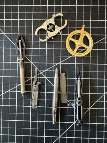 Antique Watchmaker Tools 7pc Lot – France, USA, Jensen Jewel Co, Brown & Sharpe