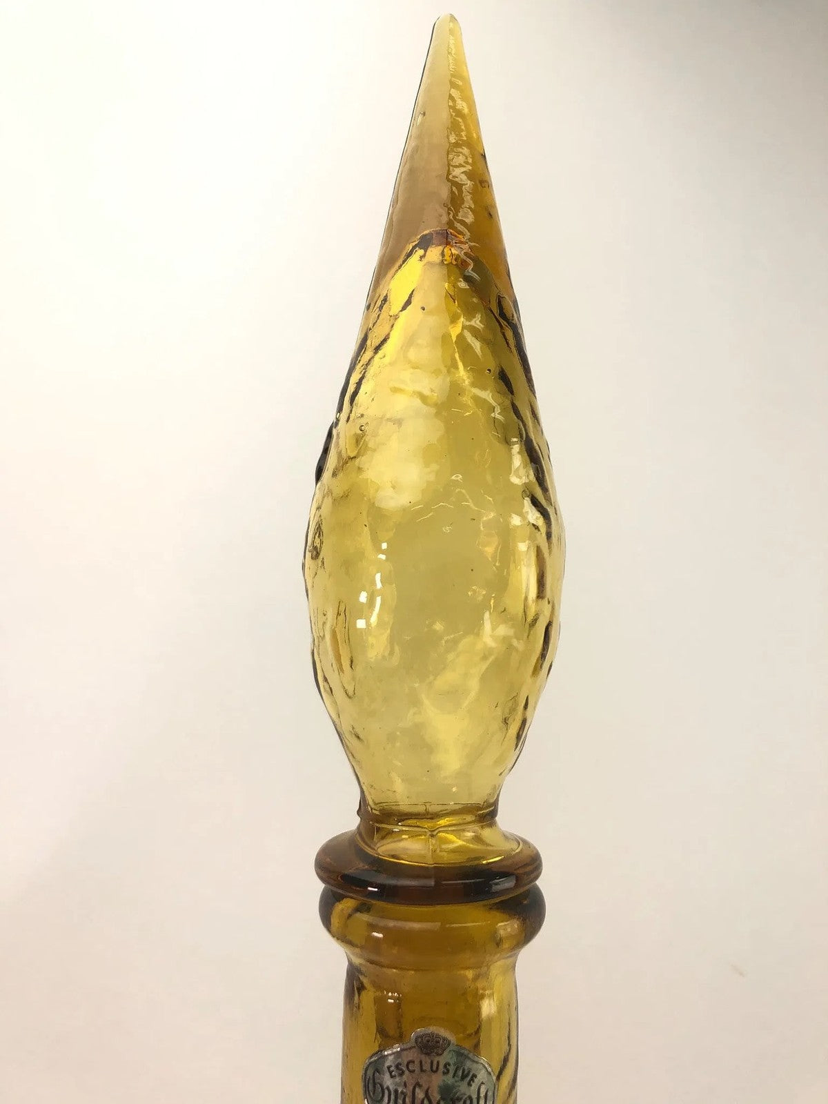 MCM Genie Bottle Decanter by Guildcraft Empoli Italy – Amber Glass, 22.5”