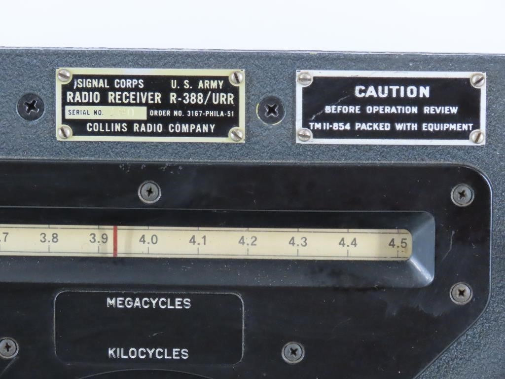 Vintage Collins R-388/URR 51J-3 Military Ham Radio Receiver – Untested