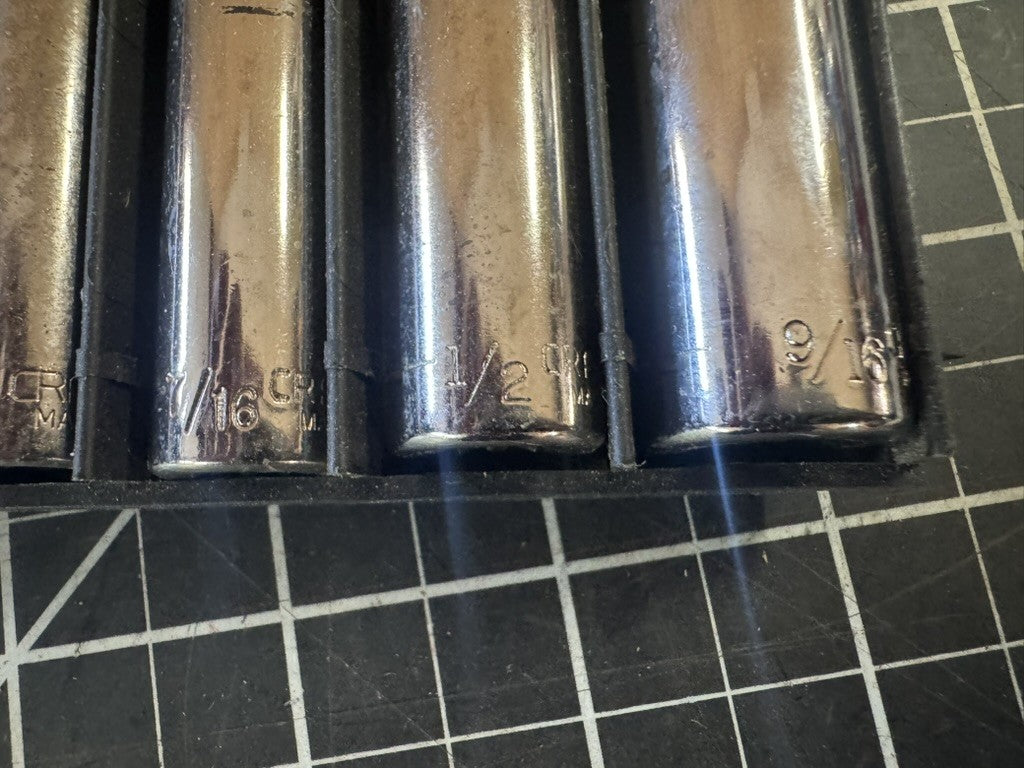 Craftsman 934434 10-Pc 1/4” Drive 6-Point Deep SAE Socket Set - Original Case