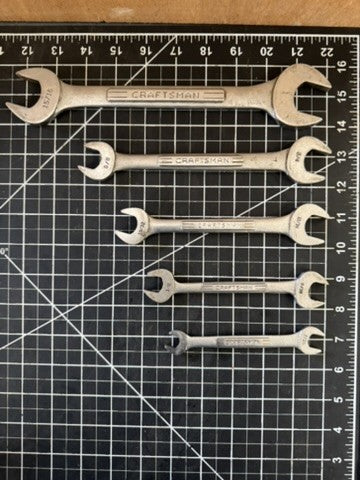 5-Pc Vintage Craftsman V-Series Double Open End Wrench Set – USA – 3/8” to 1”