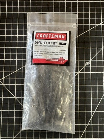 Craftsman 946683A Hex Key Set – original package w/ 11 Keys – USA