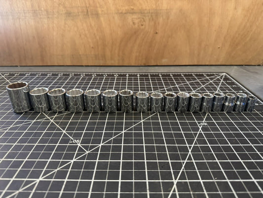 Vintage Challenger by Proto 17pc Socket Lot – SAE & Metric Mixed – USA