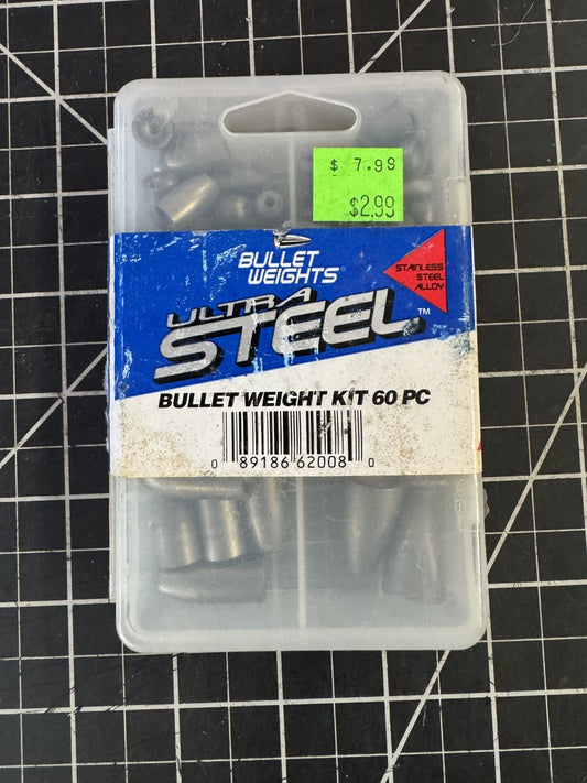 NIB Ultra Steel 60pc Bullet Weight Kit – Stainless Steel Alloy Fishing Sinkers