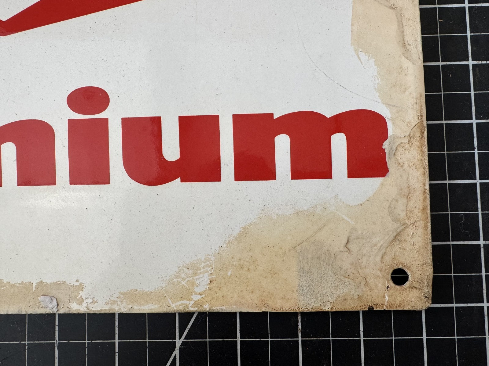 Vintage “Mobil Premium” Porcelain Gas Pump Plate Sign – Gas & Oil Advertising