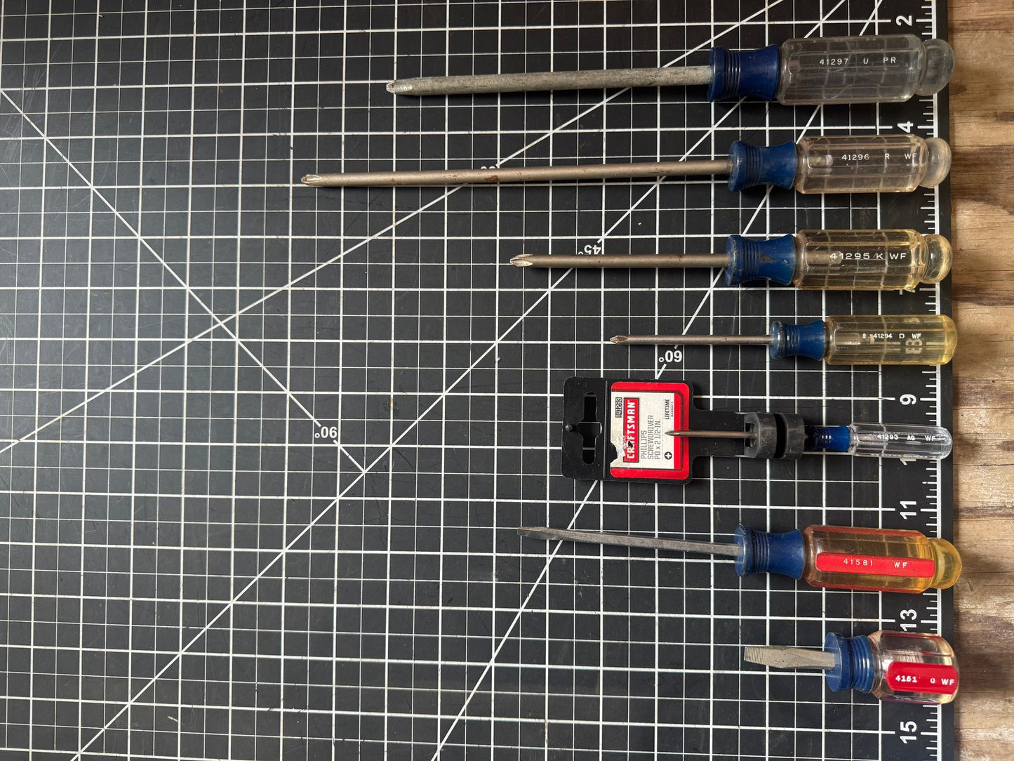 Craftsman USA Blue-Clear Screwdriver Lot – 7pc Mixed Set, Phillips & Flat Head