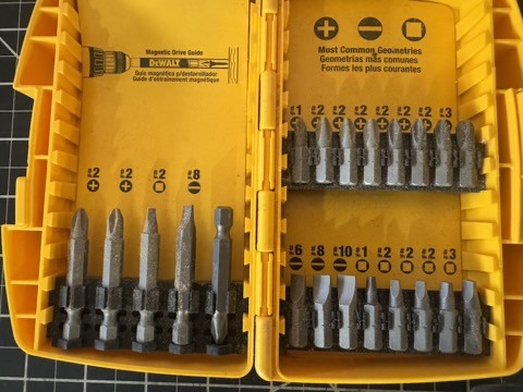 Lot of 3 Bit Sets – Dewalt 21pc, 5pc Starter Set, & Workforce 34pc Accessory Kit