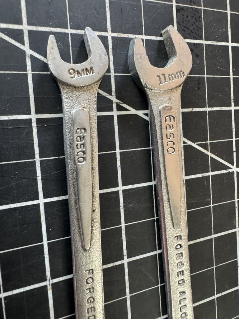 Lot of 3 Vintage Easco Wrenches – Box End & Double Open – Made in USA