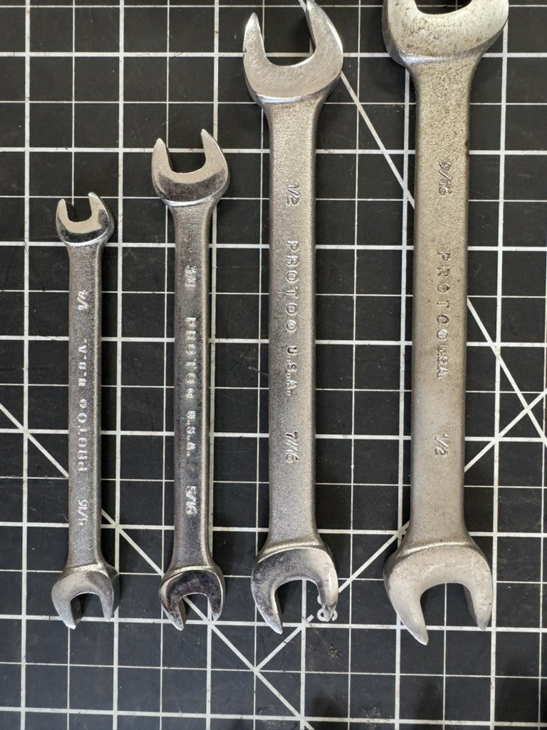 Proto Professional USA 10pc Double Open End Wrench Set – Offset, SAE Sizes