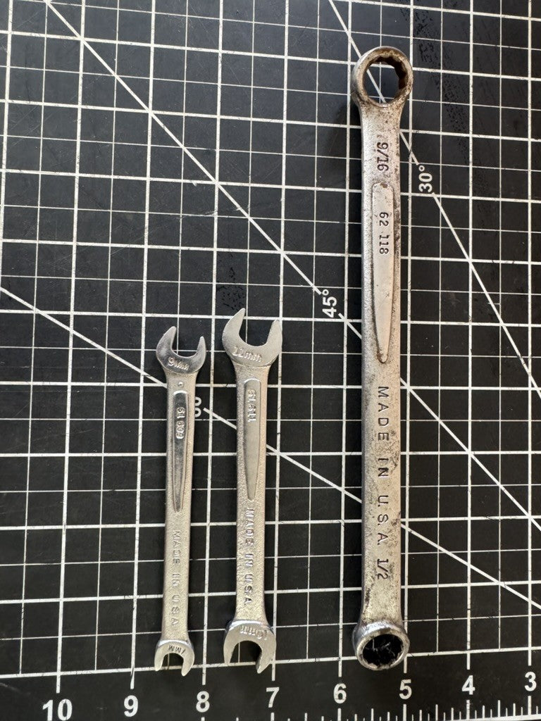 Lot of 3 Vintage Easco Wrenches – Box End & Double Open – Made in USA