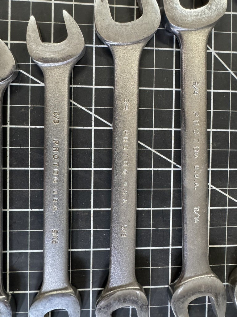 Proto Professional USA 10pc Double Open End Wrench Set – Offset, SAE Sizes