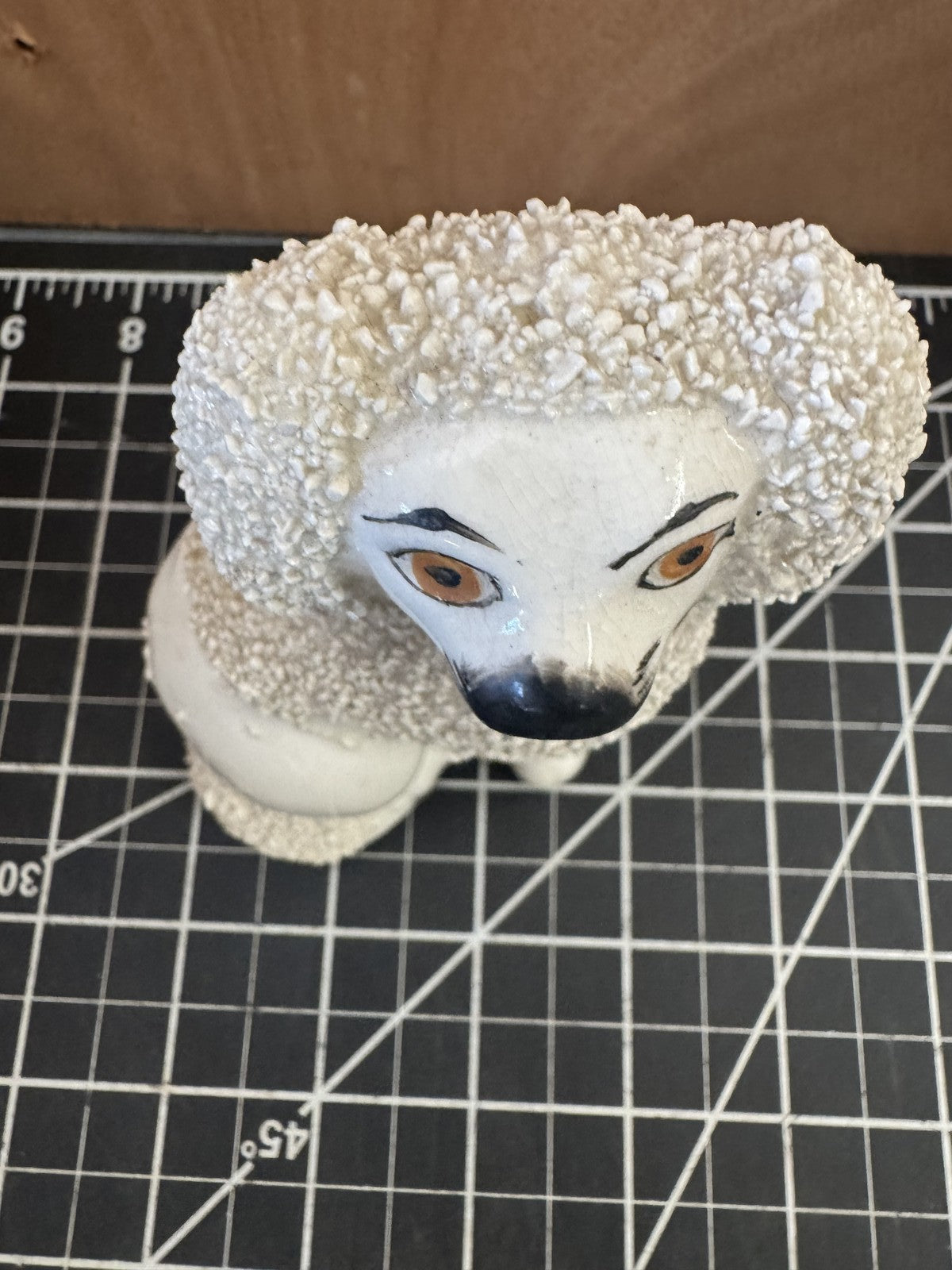 Antique Staffordshire Ware Kent Made England Poodle Dog Figurine – 6” Tall