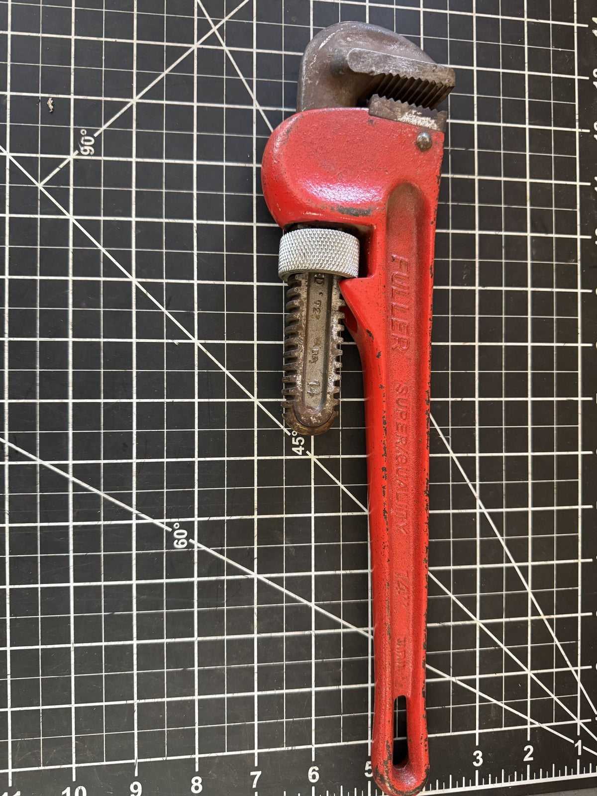 Vintage Fuller Super Quality Pipe Wrench – 14” Red – Made in Japan