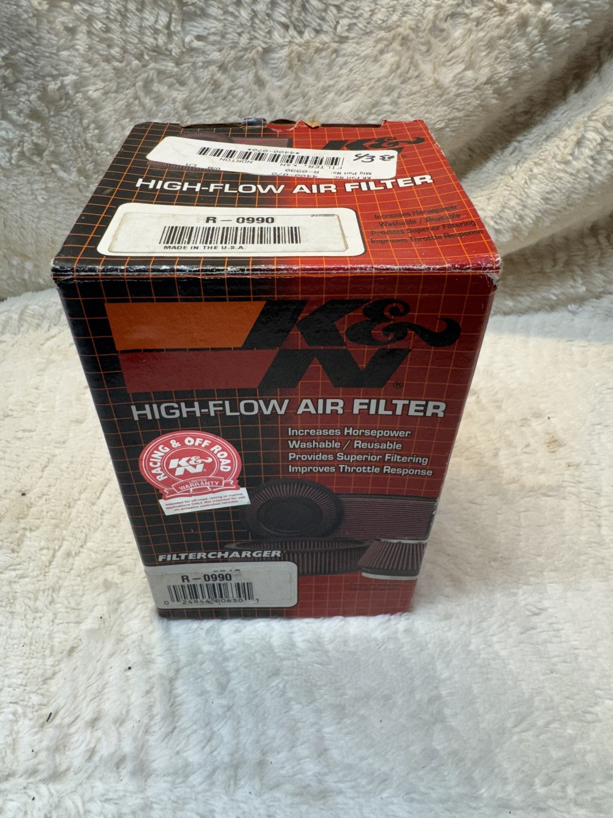 High-Flow Reusable Engine Air Filter No. R-0990 – Motorcycle Part - SEALED