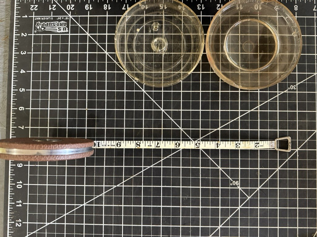 Evans White Tape – 50ft – NOS – Leather Casing w/ Clear Plastic Cover