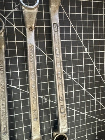 Lot of 4 Vintage Forged Steel Offset Double Box End Wrenches – USA – 12 Pt