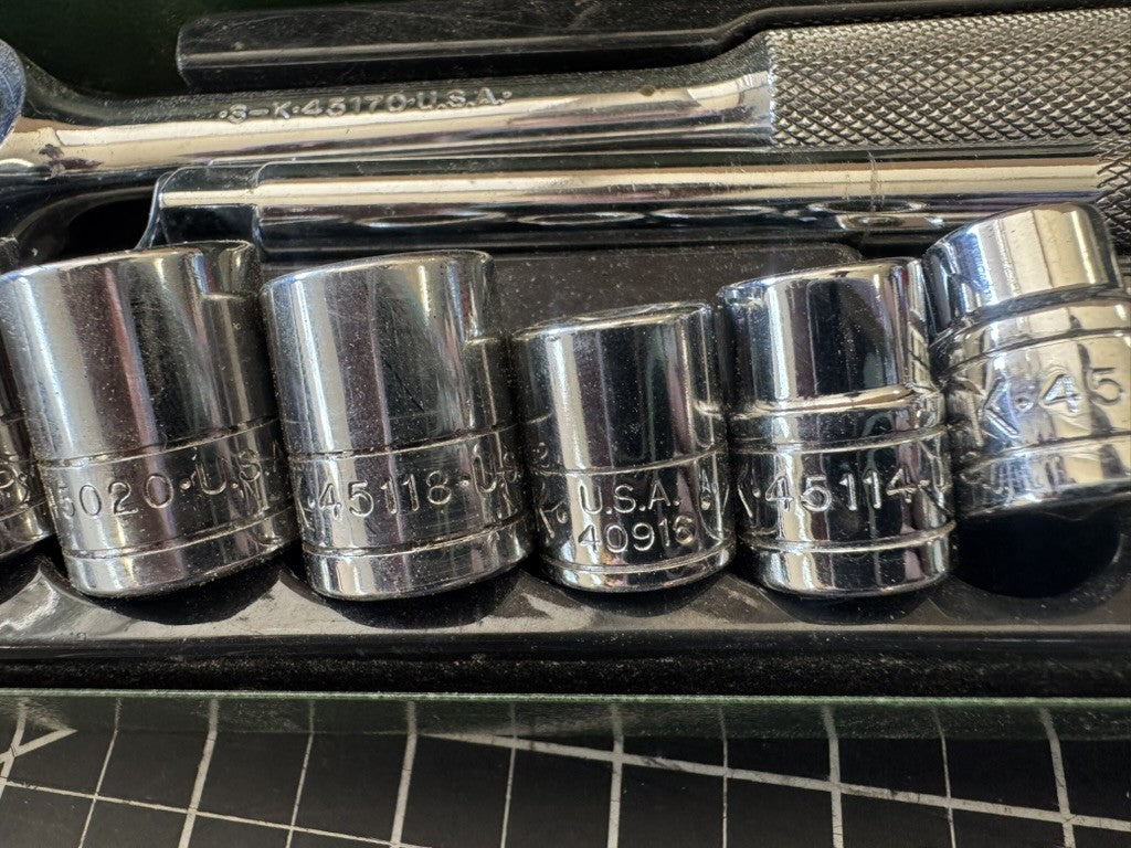 SK Tools USA Chrome 18pc 3/8” Drive Socket Set – Deep, Mid – Original Case