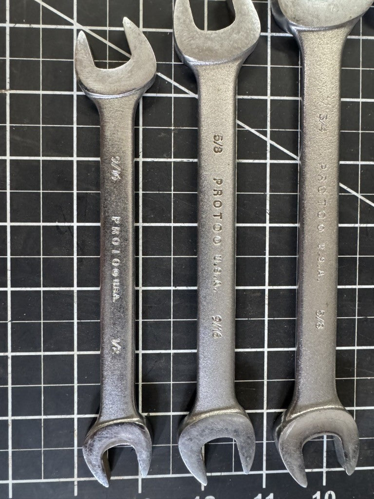 Proto Professional USA 10pc Double Open End Wrench Set – Offset, SAE Sizes