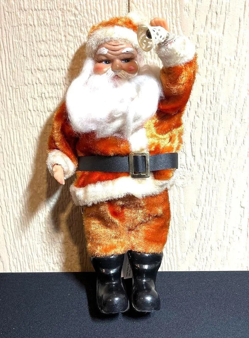 Vintage 1950s Wind-Up Santa Claus Music Box – Japan – 13” Tall – Working Figure