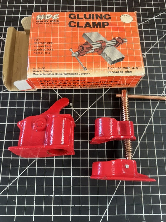 Vintage HDC Quality Tools 34-GC Gluing Clamp for 3/4” Pipe – NOS – Taiwan