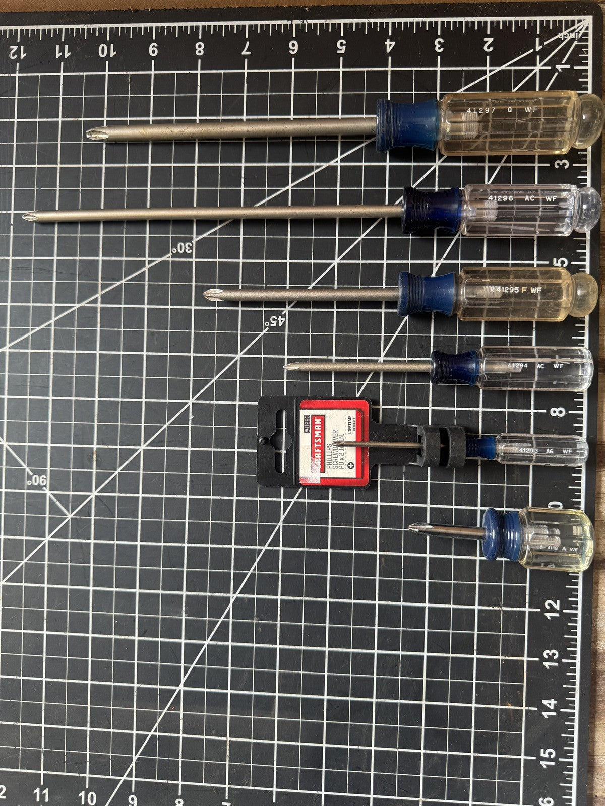 Craftsman USA Blue-Clear Screwdriver Lot – 6pc Phillips Head Set, 41297–4118
