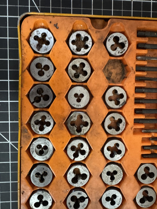 Vintage Buffalo 60pc Tap & Die Set – Model 19-060, SAE & Metric, NOT COMPLETE