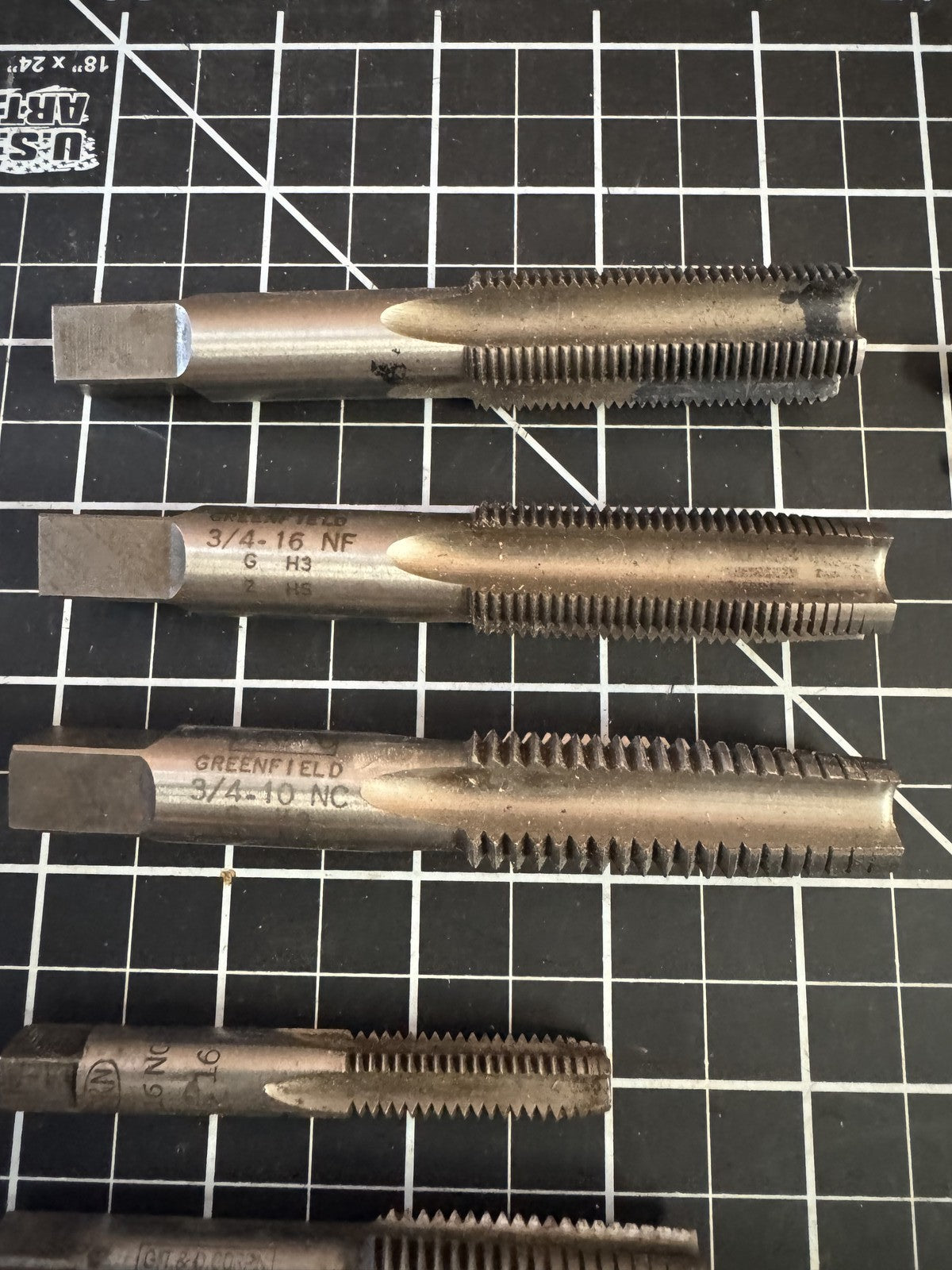 Lot of 37 Tap & Die Pieces – Greenfield, R&N, Pratt & Whitney, Morse