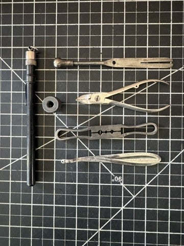 6pc Lot Antique Watchmaker Tools – S.W. Card Mansfield, Mass, Japan, Germany