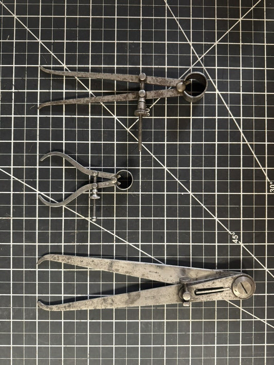 Lot of 3 Vintage Brown & Sharpe Calipers – Inside & Outside – USA