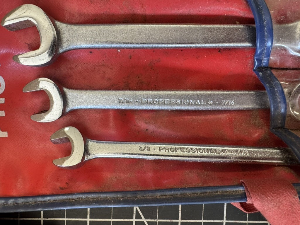 7pc Proto J3700A Flare Nut Wrench Set 6-Point w/ Original Pouch 2404 USA