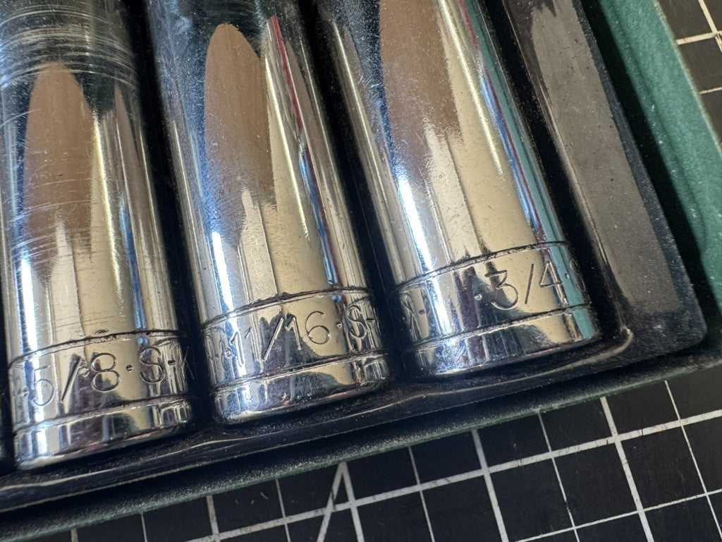 SK Tools USA Chrome 18pc 3/8” Drive Socket Set – Deep, Mid – Original Case