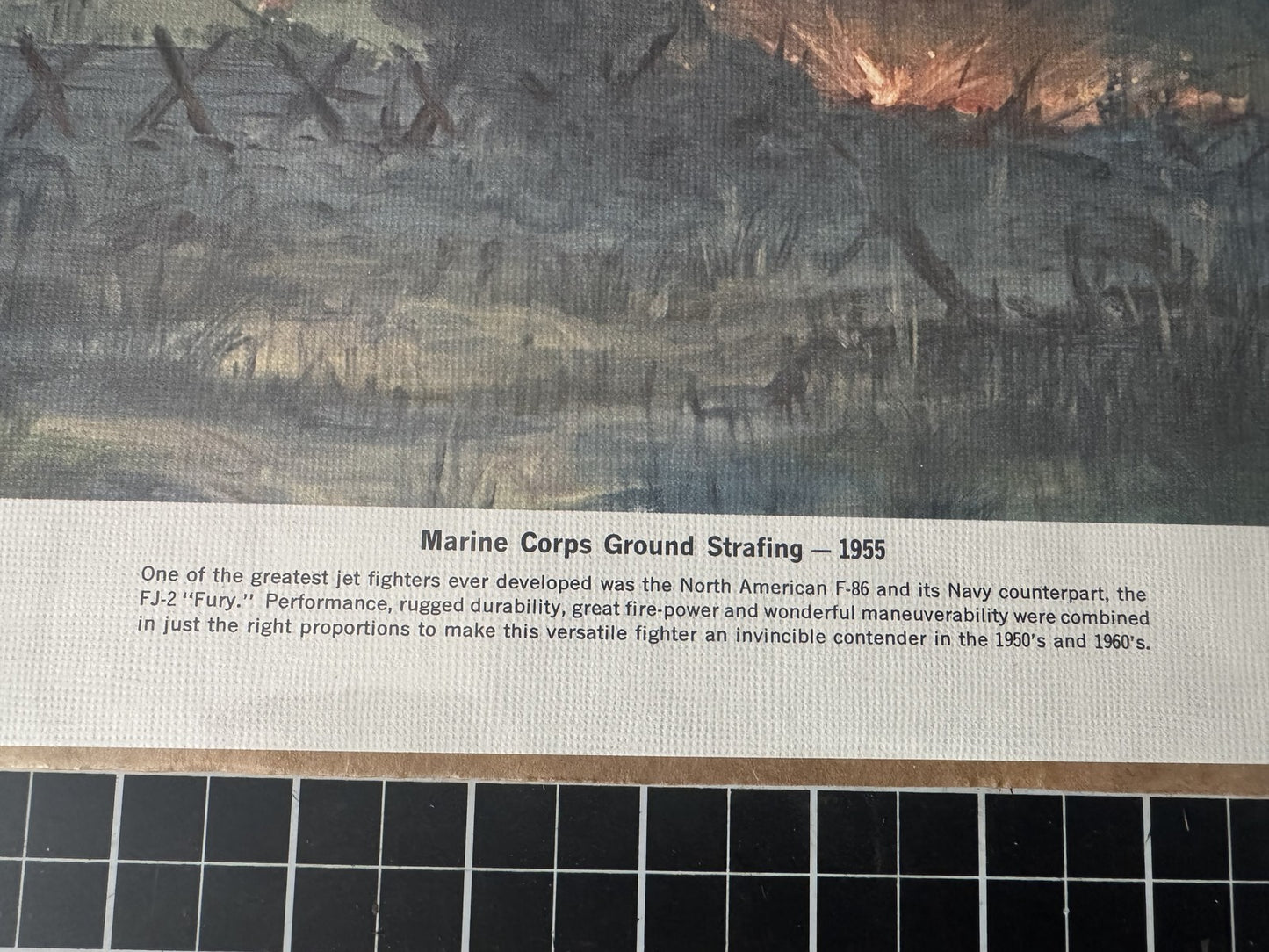 1971 "US Marine Corps Strafing - 1955" Hubbell War Print – 12.75" x 16"