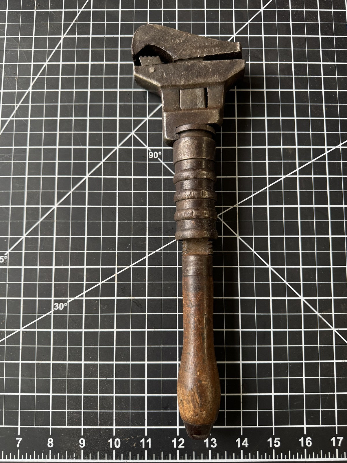 Antique Bemis & Call 12" Monkey Wrench – Springfield, Mass. Wood Handle