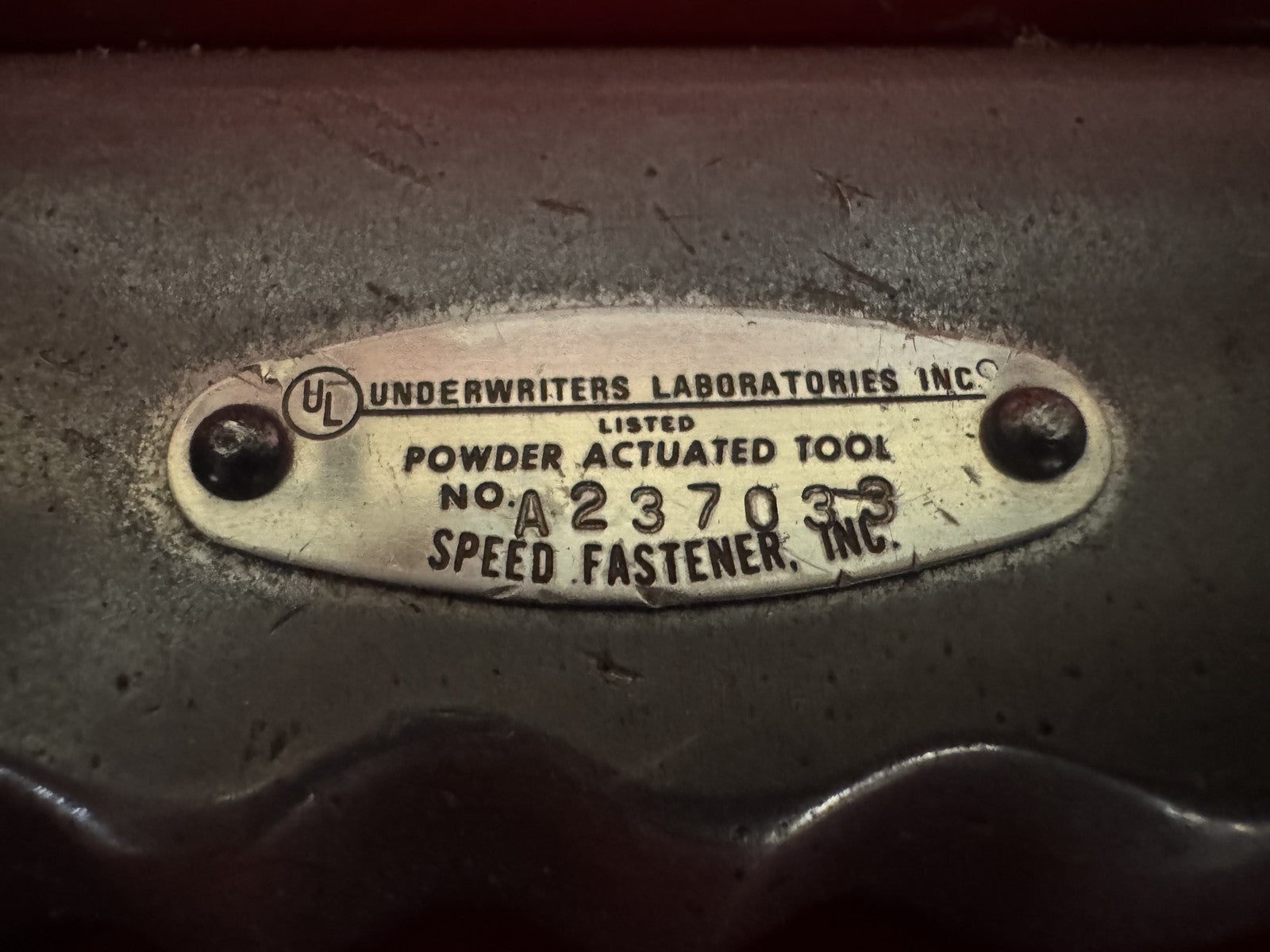 Speed Fastener Model 825 Powder Actuated Stud Driver w/ Manual & Case